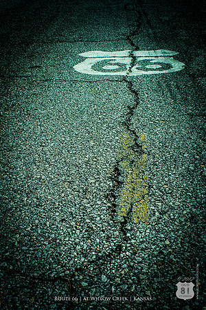 This is a shot of Route 66 that I took outside of Baxter Springs, Ks.
