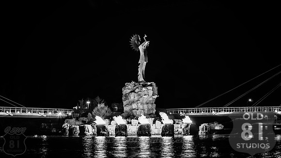 Photograph of The Keeper of the Plains in Wichita Kansas.