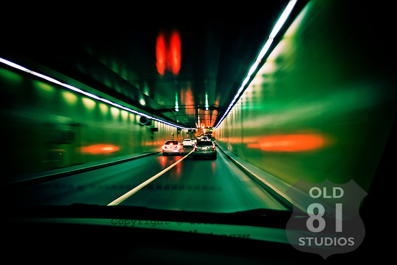 Traffic Motion Blur shot going through the Al Shindagha Tunnel in Dubai